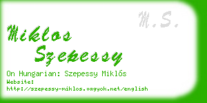 miklos szepessy business card