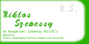 miklos szepessy business card